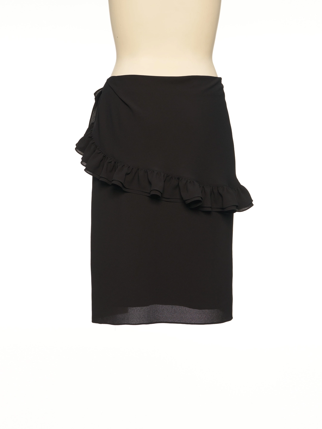 푸쉬버튼 PF26 BLACK FRILL DRAPED SKIRT 상품 이미지 3