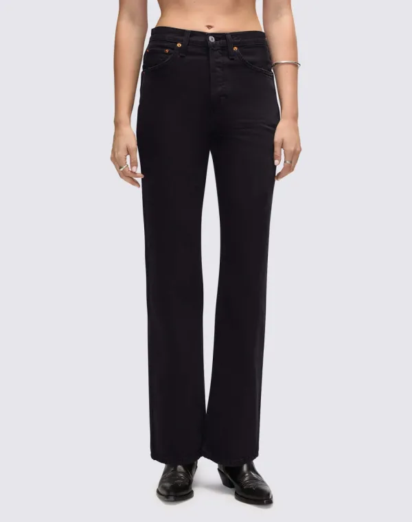 High Rise Loose -  Washed Black