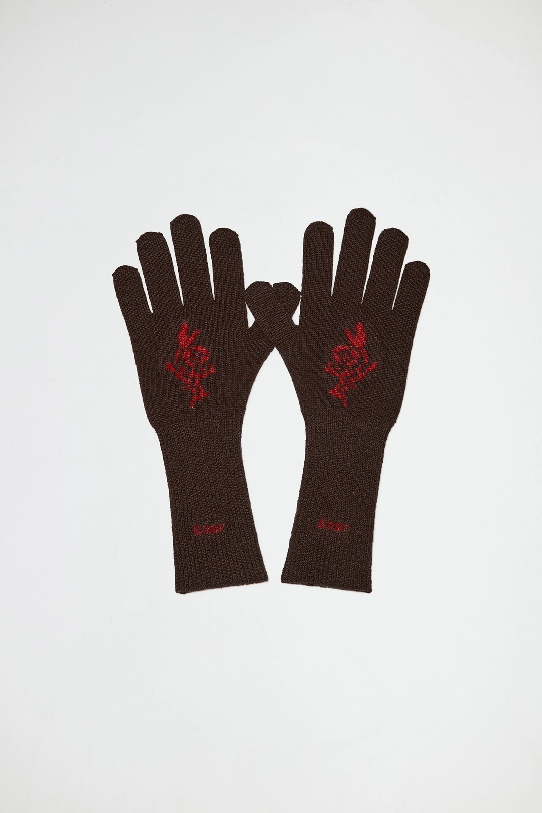 엔오르 FLOWER JACQUARD GLOVES - BROWN 상품 이미지 1