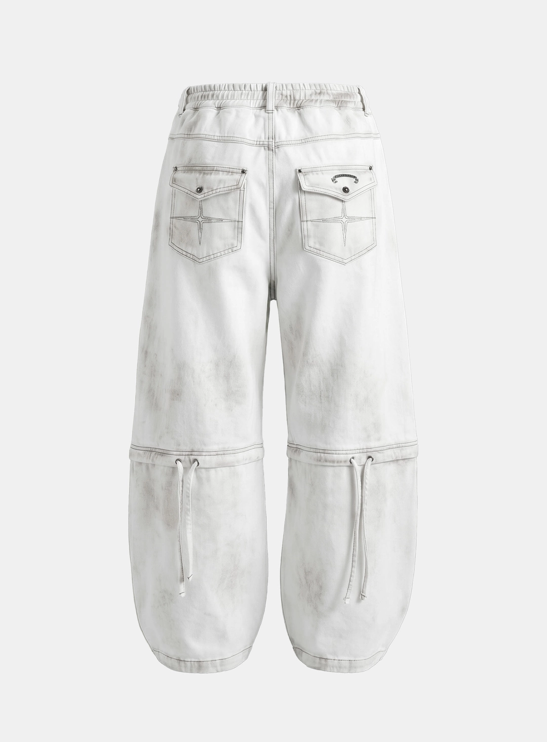 배드블러드 [w-pts26-095] Destroyed Raw-Edge Joggers - White 상품 이미지 2