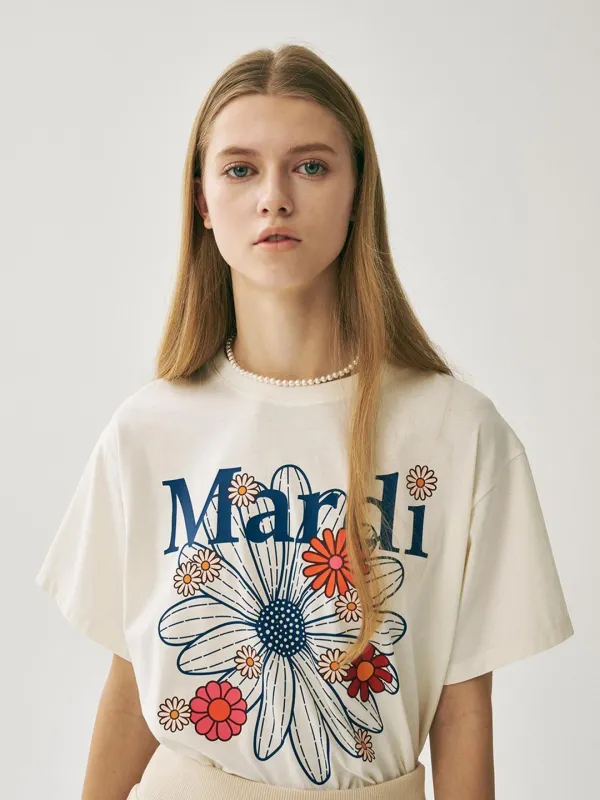 [6/12 순차배송] TSHIRT FLOWERMARDI BLOSSOM_CREAM VINTAGEBLUE