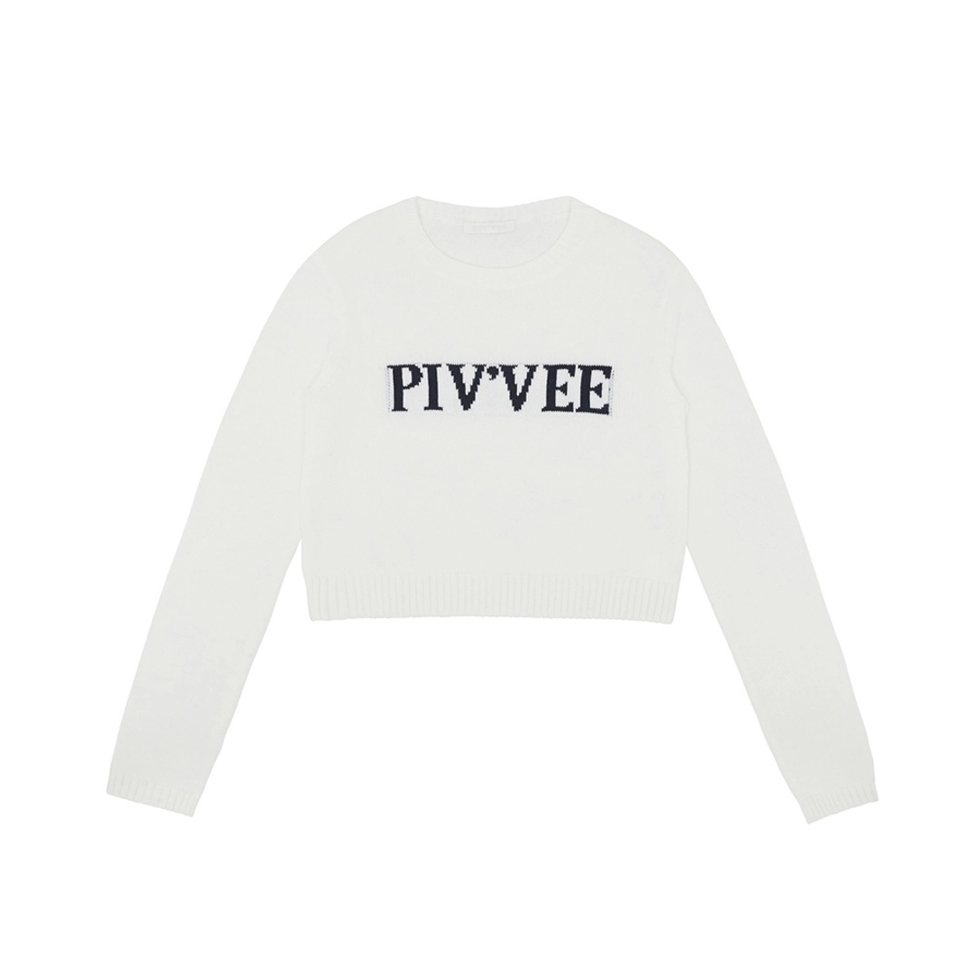 피브비 Piv\'vee Lettering Knit Top (cloud white) 상품 이미지 1