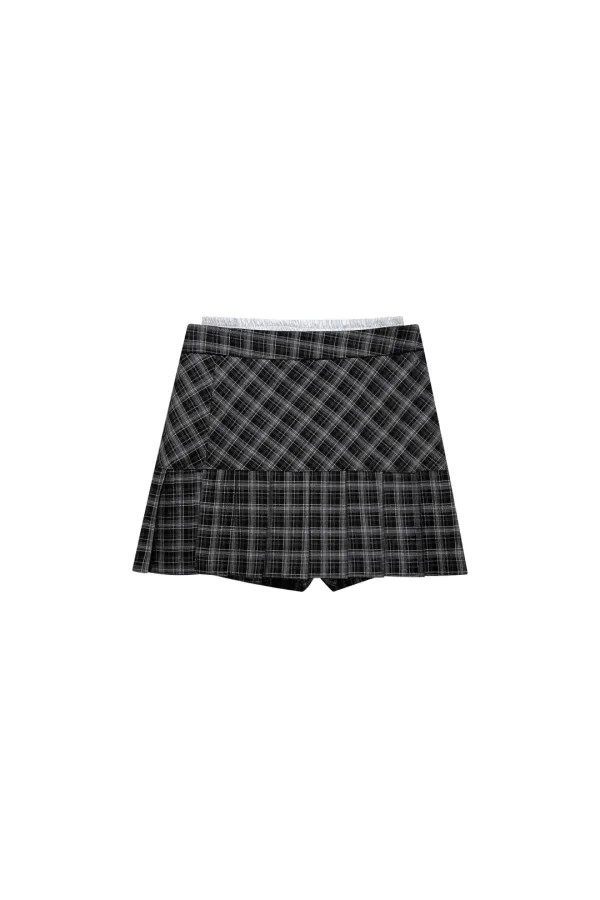 ROY PLEATS SKIRT PANTS / BLACK