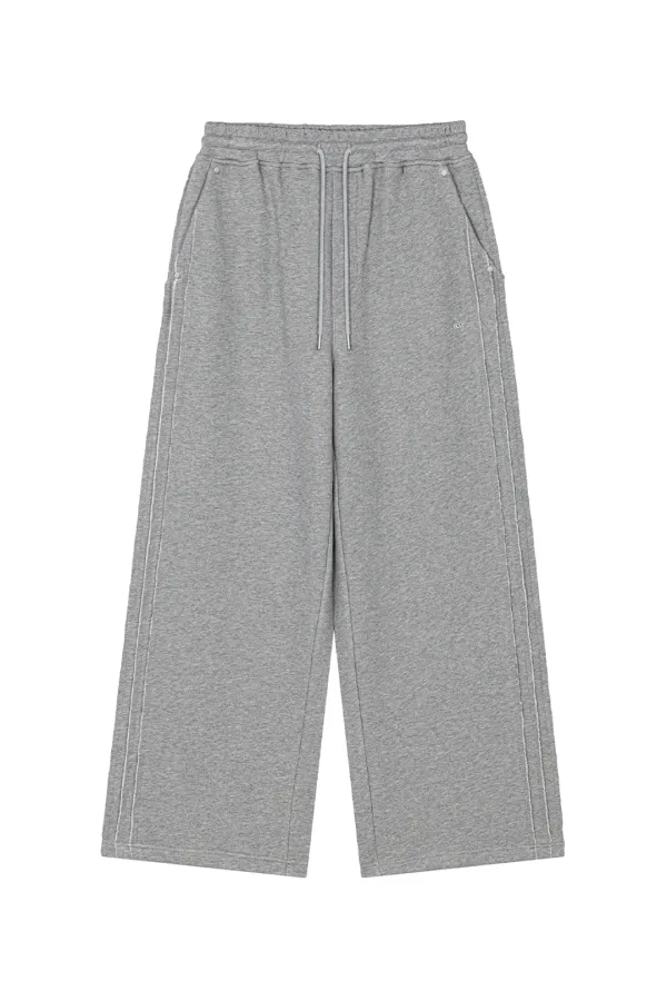 TMB Raw Cut Sweat Set-Up Pants [ Melange Gray ]