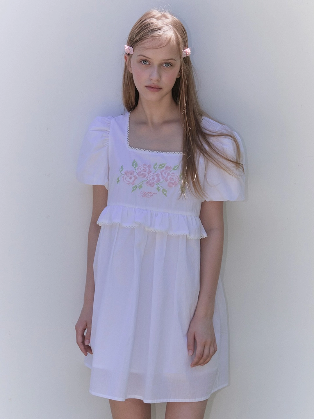 마가린핑거스 ROSE BABYDOLL ONE PIECE (WHITE) 상품 이미지 2