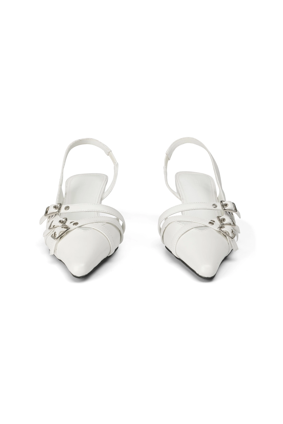 다이닛 BUCKLE STRAP SLINGBACKS IN WHITE 상품 이미지 1
