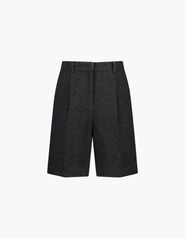 wool half pants - charcoal