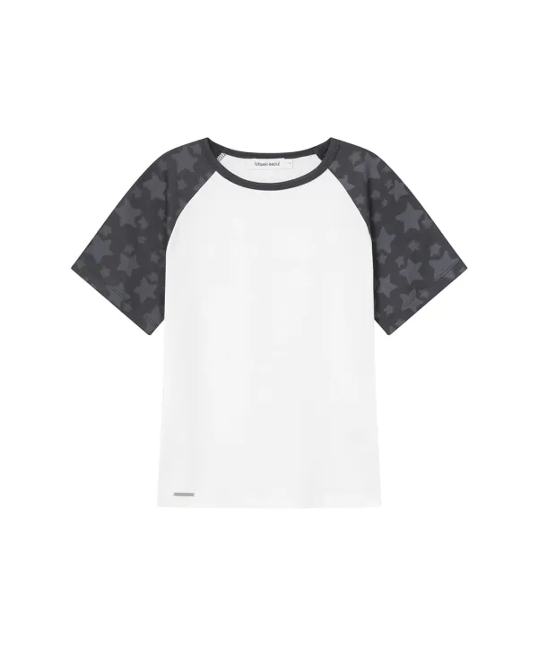 [레이 PICK] Midnight stars raglan short sleeve WHITE
