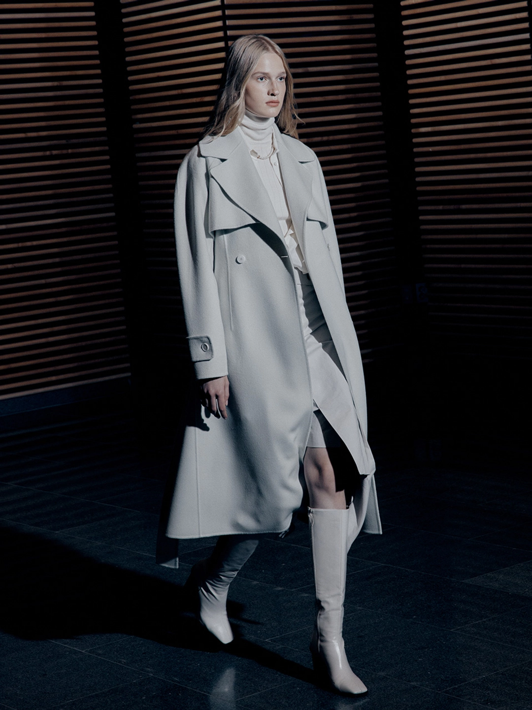 뮤제 [REFURB] DIANA Merino Wool Handmade Trench Coat_Light Gray 상품 이미지 2