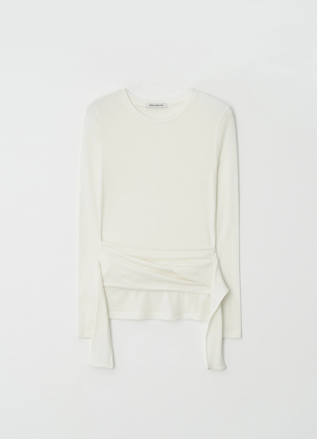 스텝어라운드 Waist wrap round wool t-shirts_IVORY 상품 이미지 3