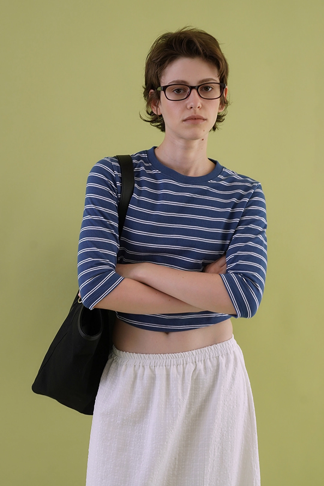 위드아웃썸머 Crop stripe t-shirt_blue 상품 이미지 2