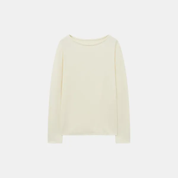 SITP5226 소프트 보트넥 코어 티셔츠_Ivory