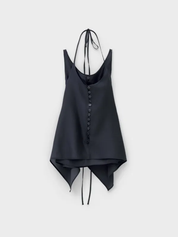 See-Through Button Loop Top_Charcoal