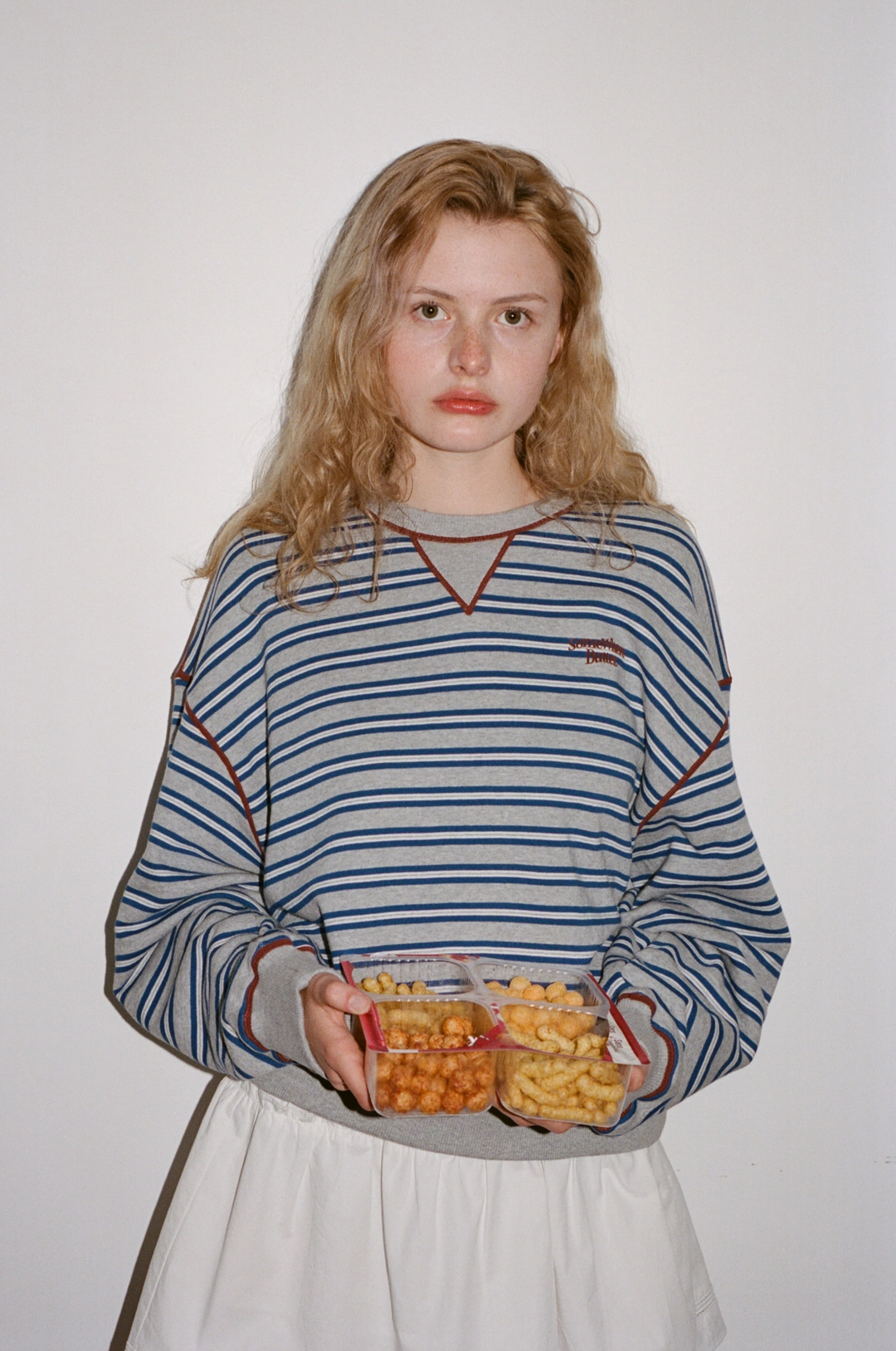 썸웨어버터 Small Wave Logo Stripe Sweatshirt - Grey 상품 이미지 2