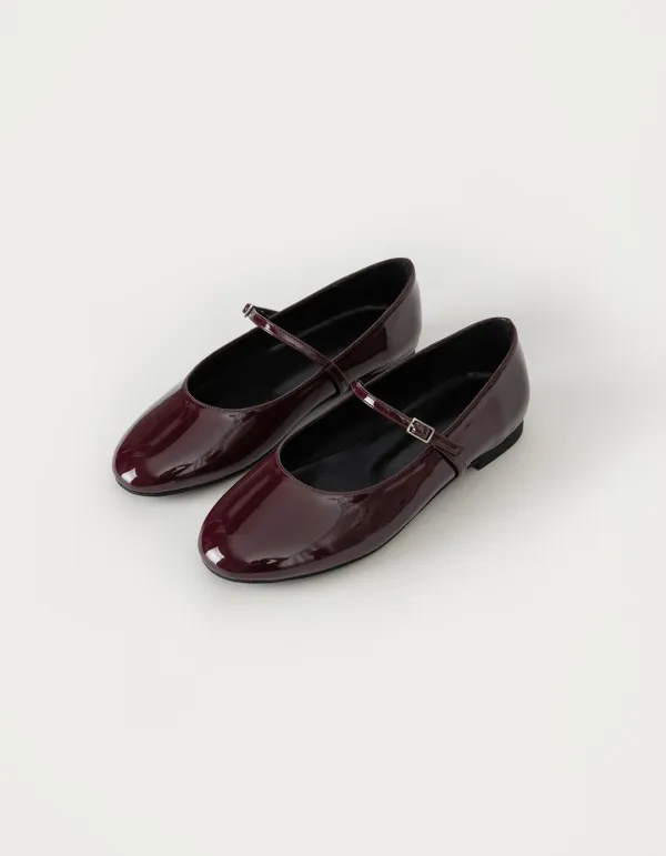 6.12 출고 Glee Flat Shoes - Burgundy