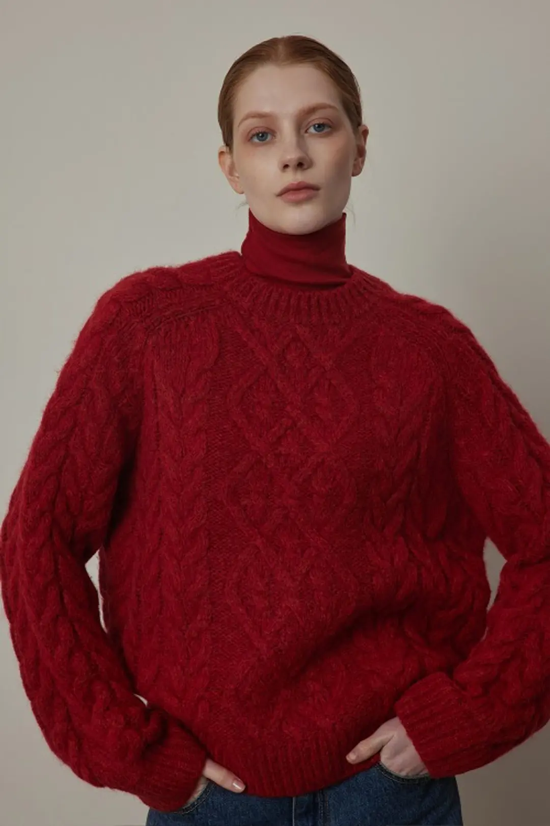 퀸스래빗 Mohair Classic Twisted Cable Wool Knit 상품 이미지 1