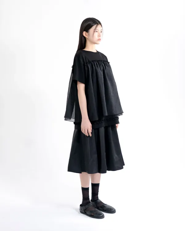s/s organza layer t shirt (open, 단독 주문 시 선발송)