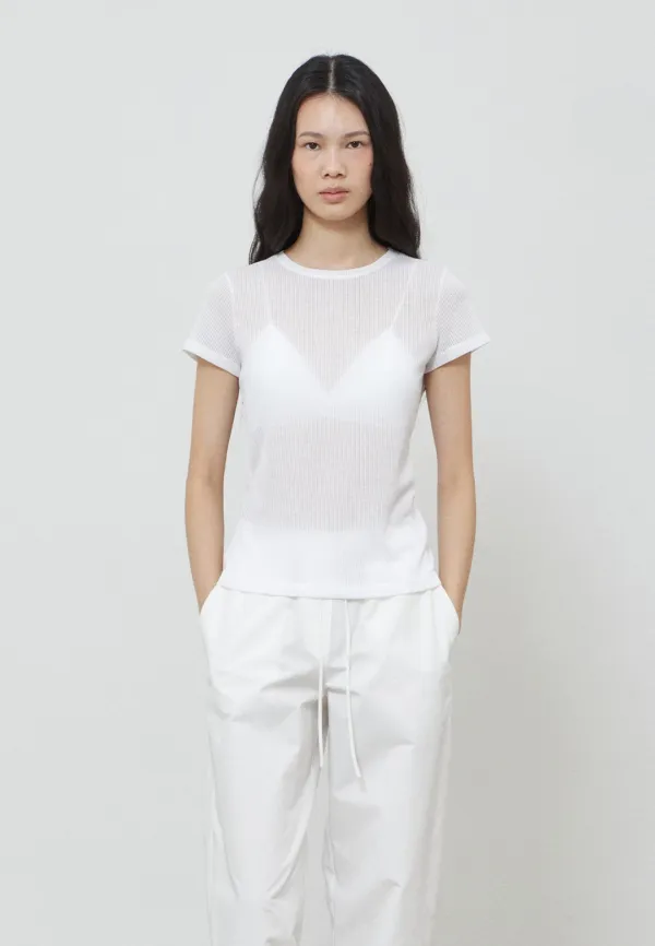 SUMMER RIBBED T-SHIRT - WHITE