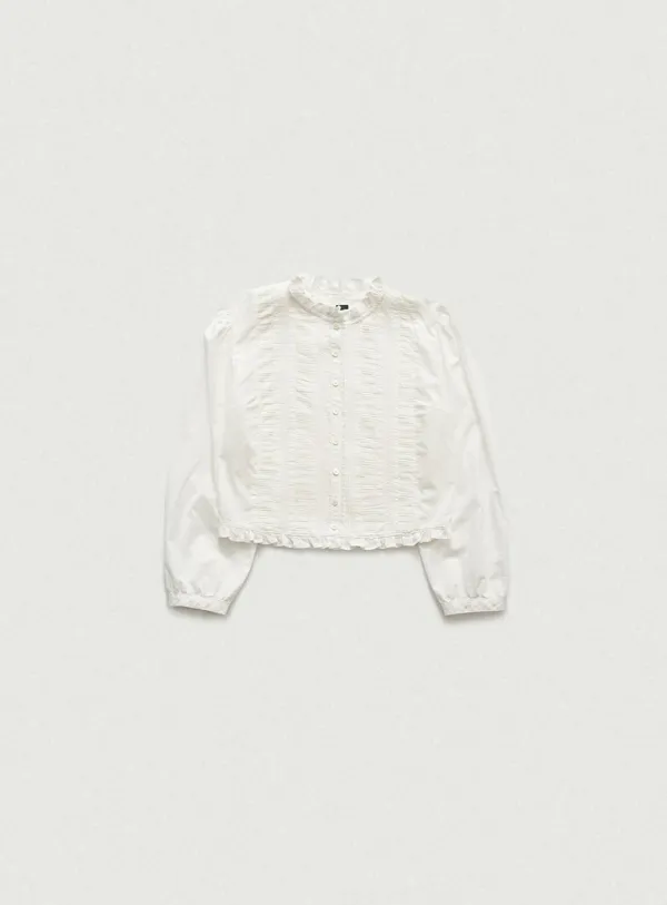 Plene Pintuck blouse_Ivory
