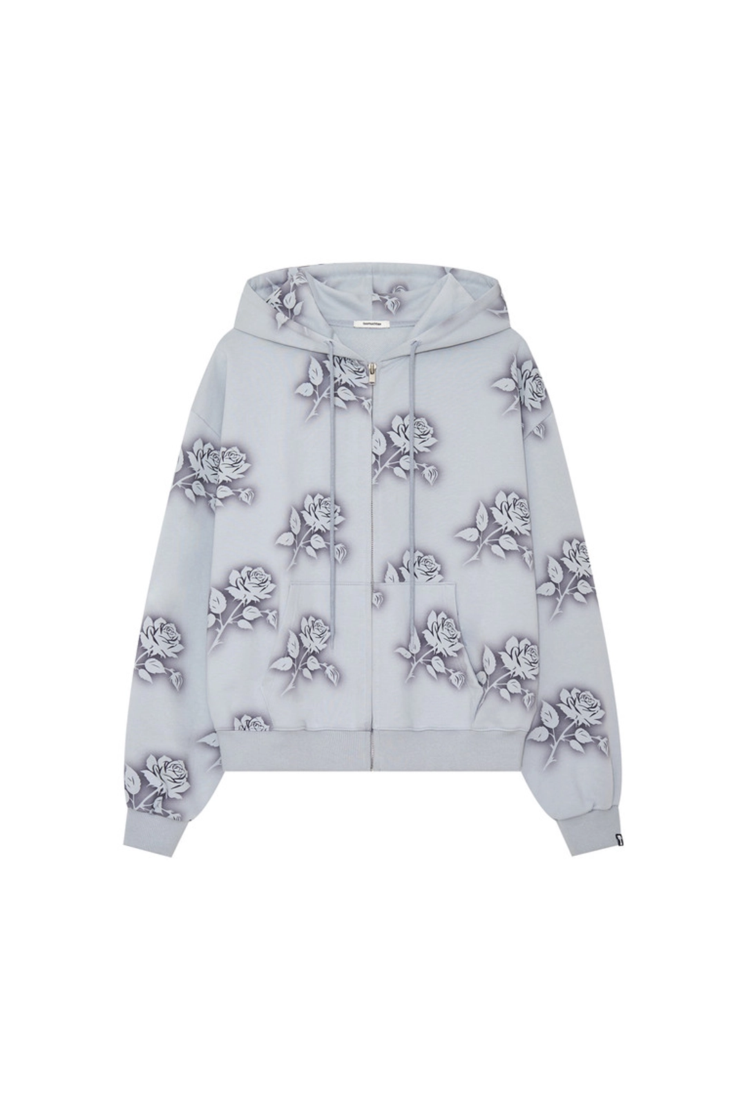 투머치택스 FLORAL SPRAY ZIP-UP HOODIE (LIGHT BLUE) 상품 이미지 1