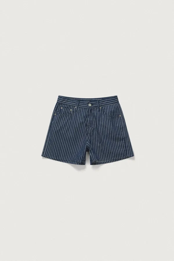 HICKORY STRIPED DENIM SHORT [NAVY]