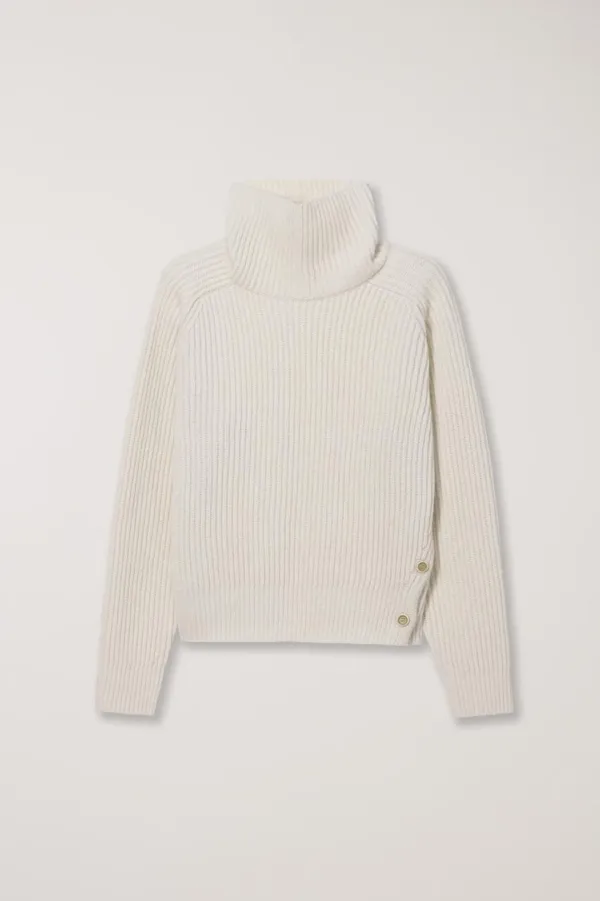 UNISEX BUTTONED TURTLENECK SWEATER CREAM