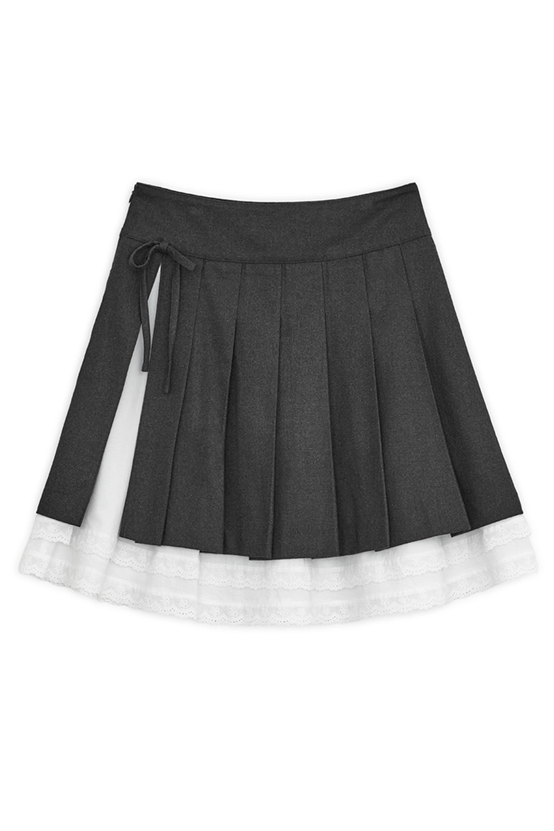 허그유어스킨 Slit pleats midi skirt (Charcoal) 상품 이미지 1
