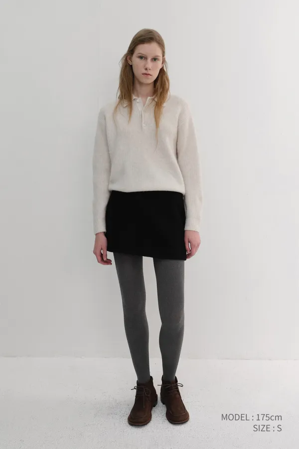 WOOL MINI SKIRT BLACK_UDSK6D224BK