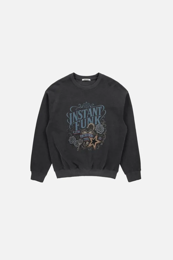 WASHED OVERSIZED SWEATSHIRT - CHARCOAL