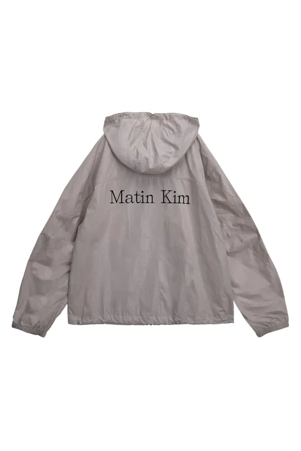 MATIN HIGH NECK HOODY COATING JUMPER FOR MEN IN LIGHT GREY