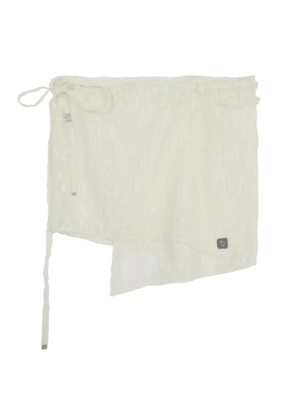 Ethereal Lace Wrap Layered Skirt [ White ]
