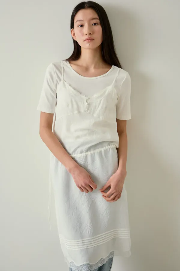camisole lace dress (white)