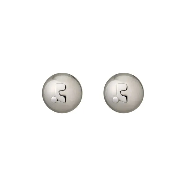 LOGO BALL EARRING - SILVER