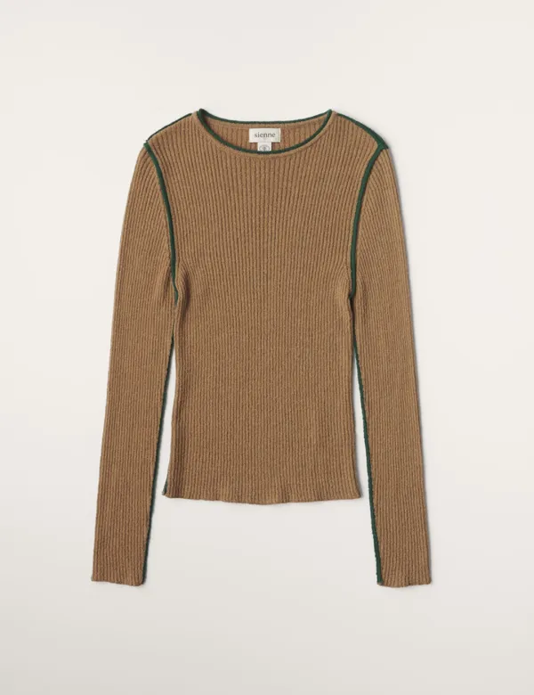 Naomi Line Point Knit (Brown)