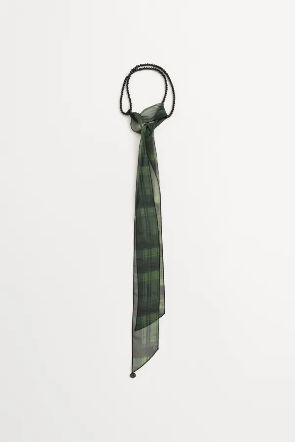 Jin Beaded Checked Scarf