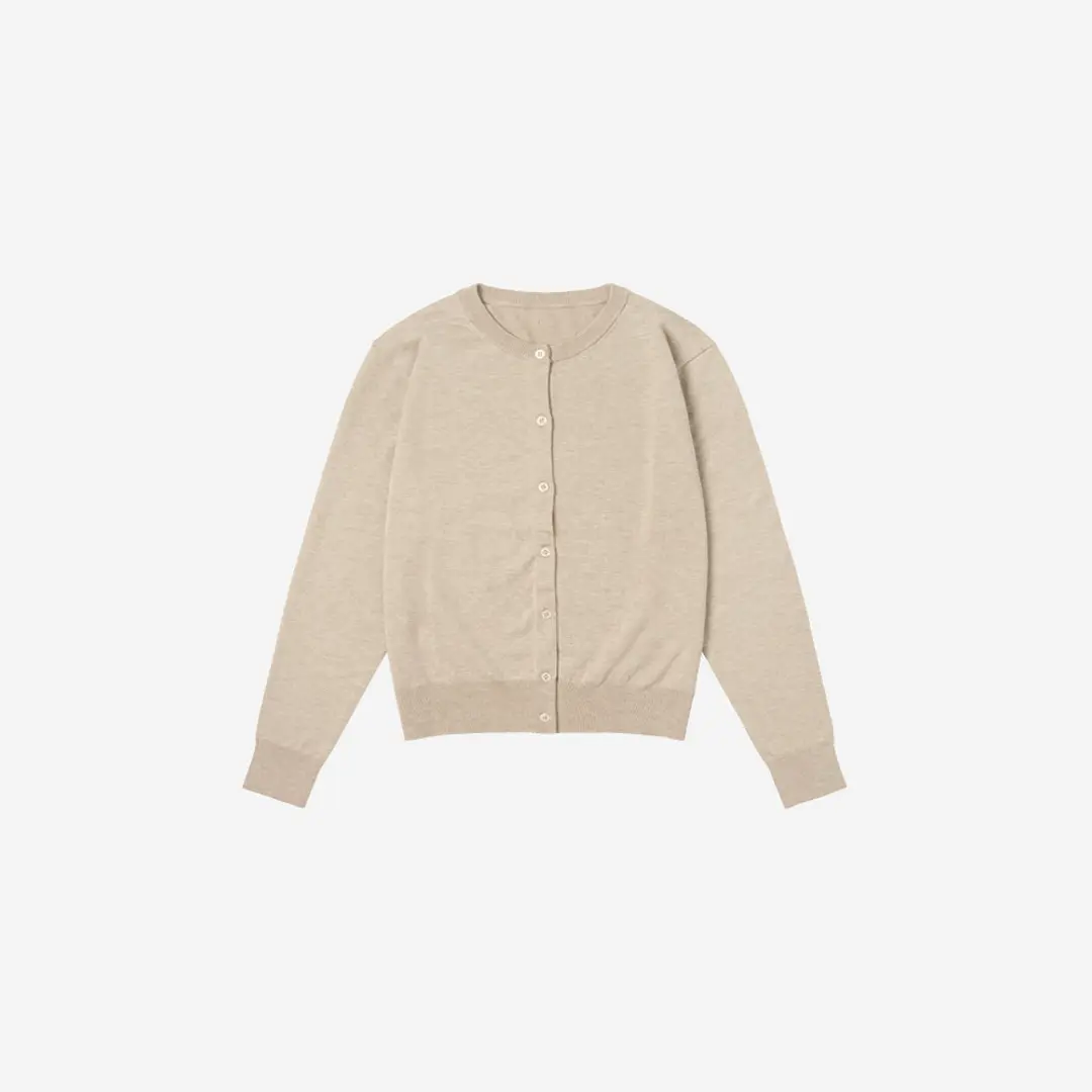 시야쥬 SIKN2138 레귤러 핏 실키 니트 가디건_Oatmeal beige 상품 이미지 3