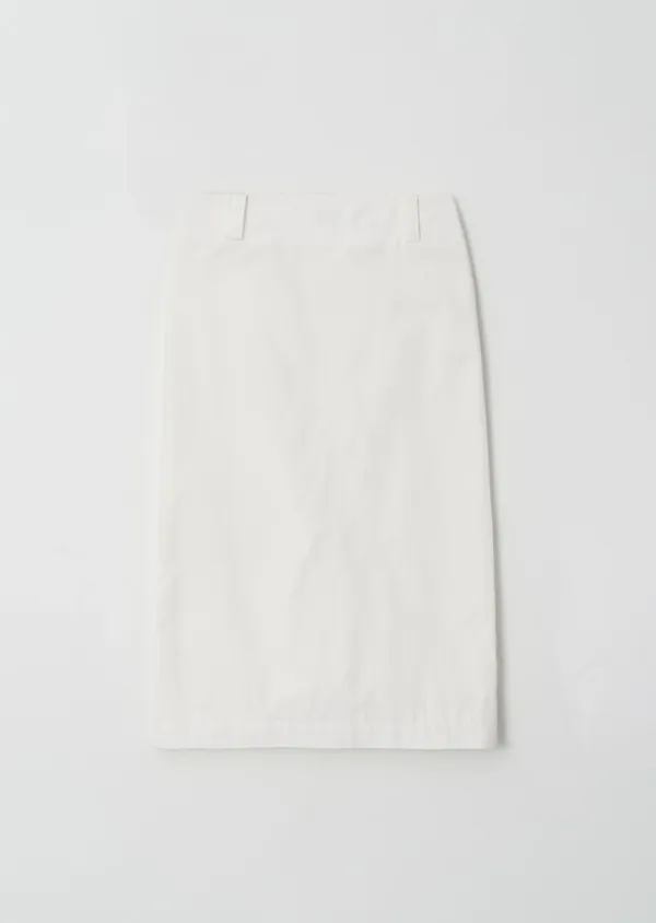 cotton H-line long skirt-ivory
