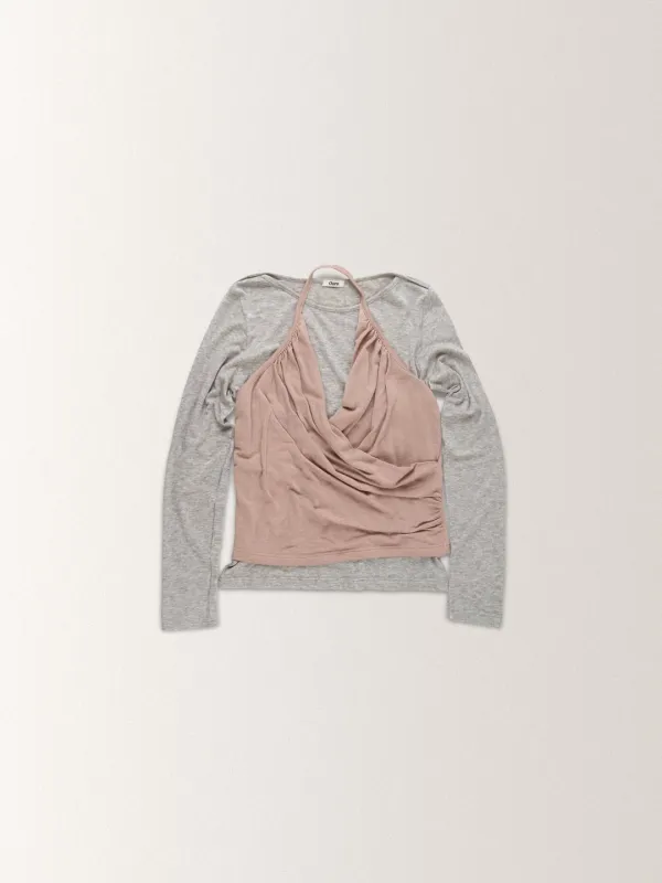 DRAPED HALTER LAYERED SET-UP