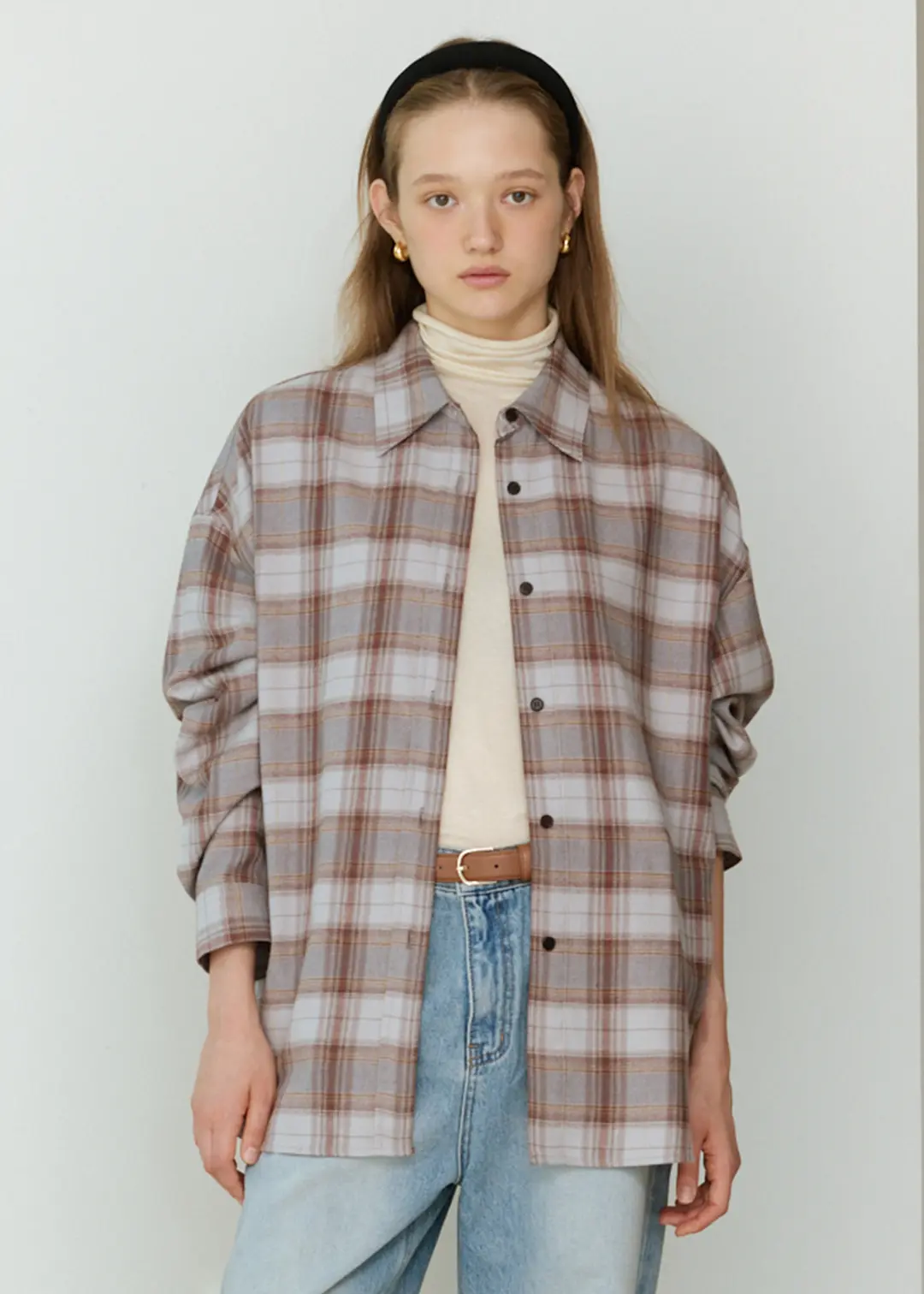 더라이 Overfit Check Shirt(Light Blue) 상품 이미지 2