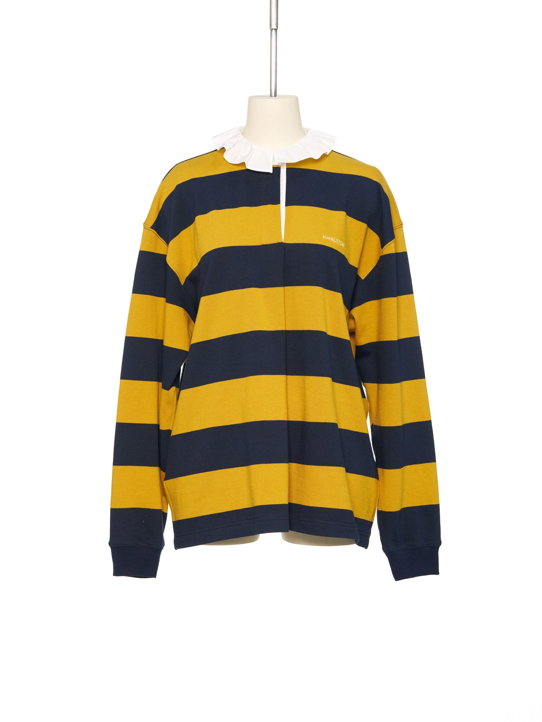 푸쉬버튼 FW25 UNDERLINE YELLOW STRIPE RUGBY TOP 상품 이미지 1