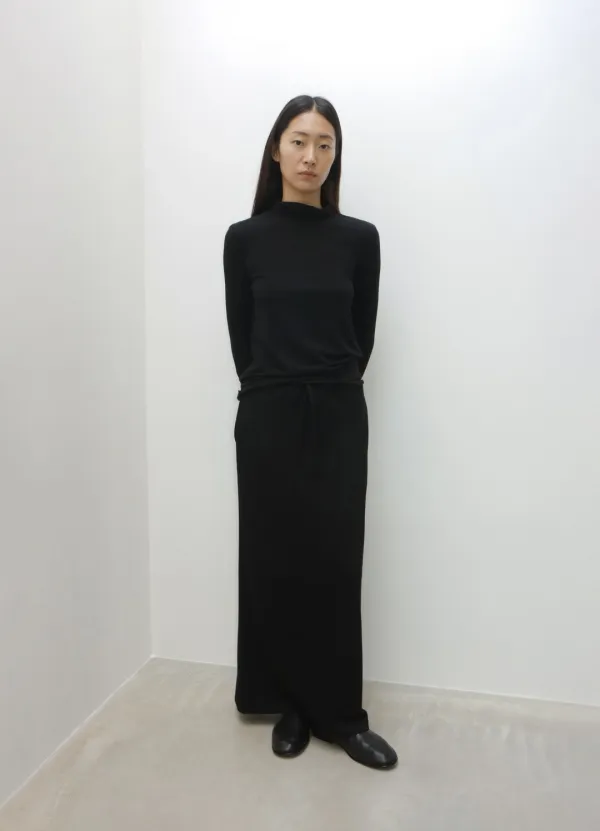 Soft High Neck Top / Black