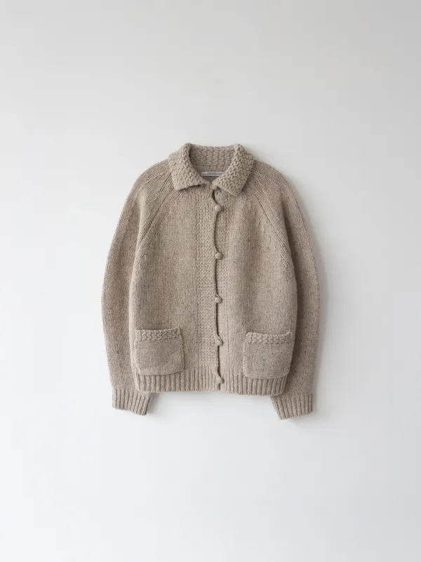 [10/16 예약배송] Nepped Wool Cowichan Cardigan (Oatmeal)