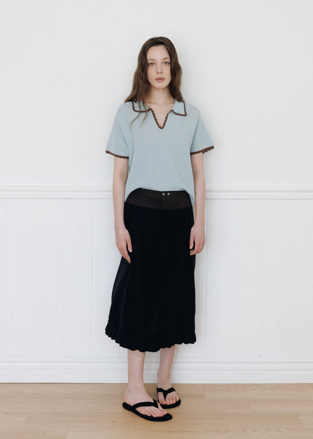 더라이 Frill Midi Skirt(Black) 상품 이미지 2