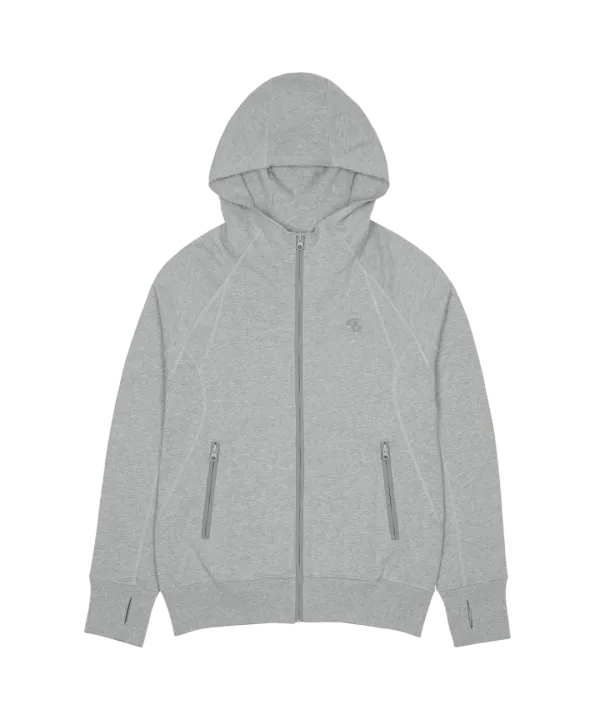 SLING ZIP-UP HOODIE [MELANGE GREY]
