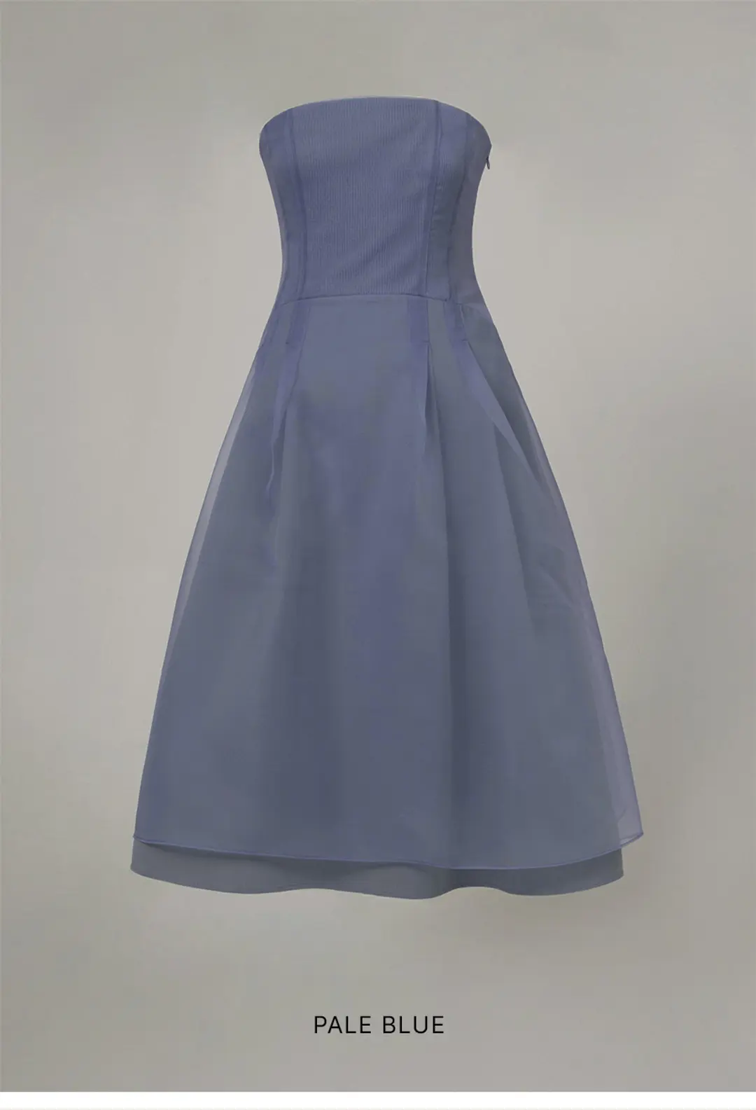 오버듀플레어 TUBE TOP ORGANZA DRESS_PALE BLUE 상품 이미지 3