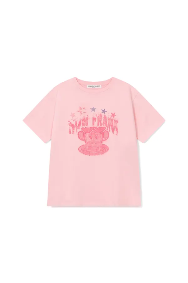 SUNBURN X PAUL FRANK OVERFIT T-SHIRT, PINK