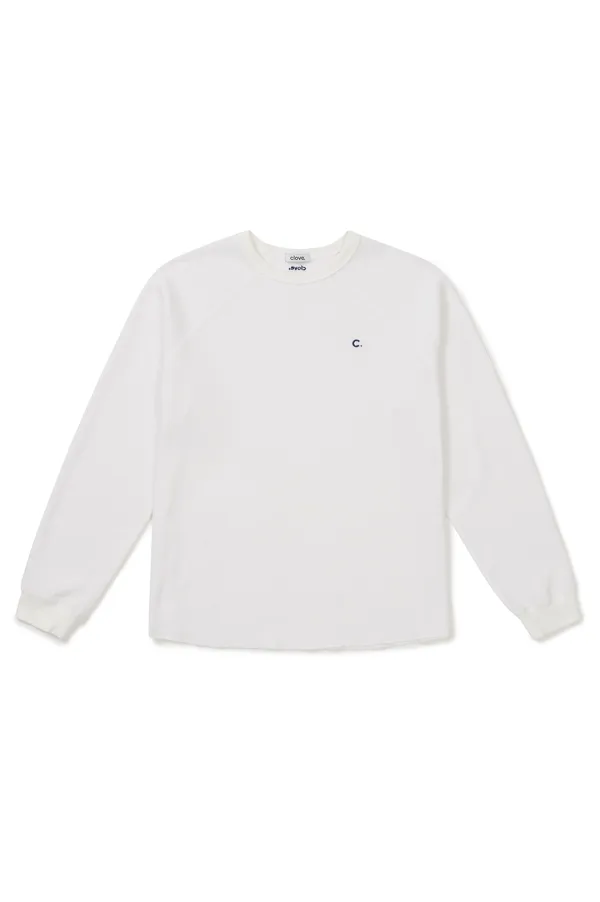 [25FW clove] Soft Waffle Raglan T-Shirt (White)