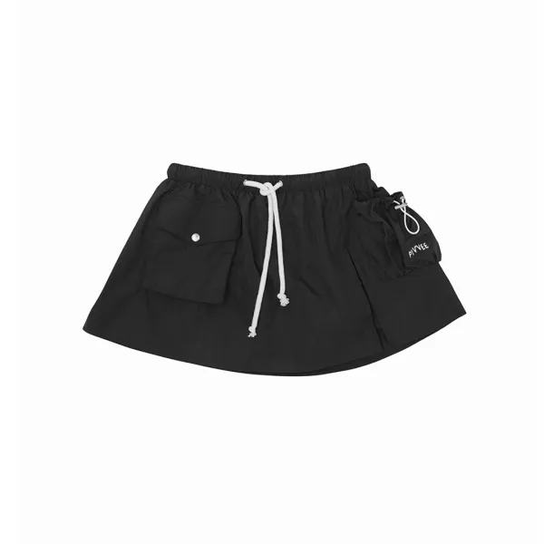 Drawstring Utility Skirt (ebony black)