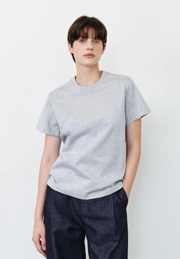 SOLID HALF T-SHIRT - GRAY