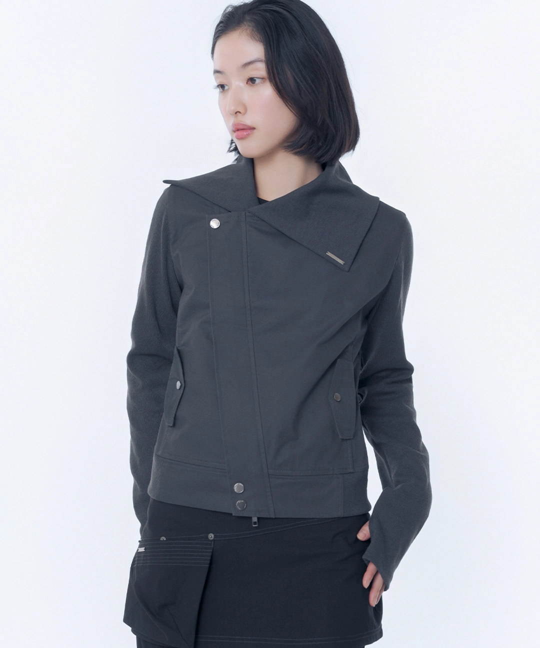 미세키서울 Slash ribbed jacket CHARCOAL 상품 이미지 2